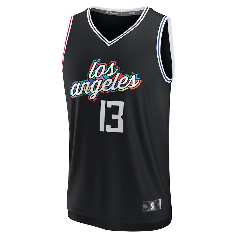 Men Los Angeles Clippers #13 Paul George Fanatics Branded Black 2022-23 Fastbreak NBA Jersey
